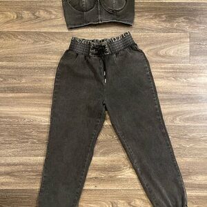Fashion Nova Charcoal Ankle & Cropped Jeans